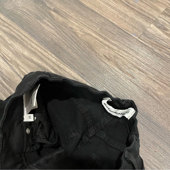 Reformation Black Frayed Hem Jeans - Picture 4 of 6